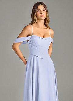 Azazie Chelsey Vestidos de damas de honor Vestido de Lavanda de Gasa de Corte en A Convertible con Vestidos sin tirantes image2
