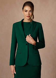 front Kennedy Emerald Structured Stretch Blazer