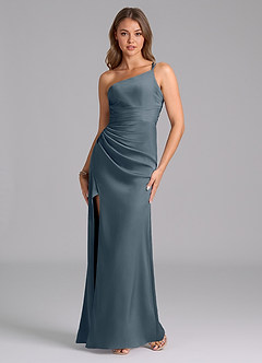 Azazie Eren Brautjungfernkleider Meerjungfrau-Linie One-Shoulder Stretch-Satin Kleid Zwielichtviolett image2