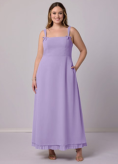 Barbie ♥ Azazie Bridesmaid Dresses Lilac A-Line Pleated Chiffon Dress image9