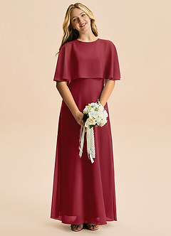 Azazie Maris Junior Abito A-Line in Chiffon Melograno image4