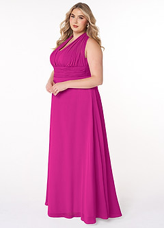 Azazie Fifi Vestidos de damas de honor Vestido de Fucsia de Gasa de Corte En A Convertible con Sin tirantes image15