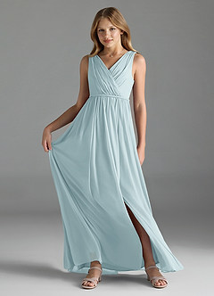 Azazie Tanicia Junior Mist A-Line Mesh Dress image1