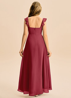 Azazie Mavie Junior Abito A-Line in Chiffon Increspato Melograno image2