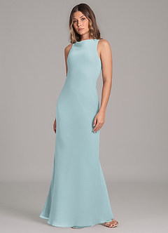 Azazie Allettie Bridesmaid Dresses Mist Mermaid Chiffon Dress image3