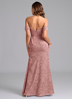 Azazie Saige Bridesmaid Dresses Dusty Rose A-Line Off the Shoulder Floral Burnout Convertible Dress image6