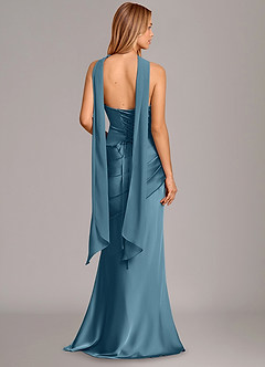 Azazie Pelagia Suknie dla druhen Syrena Gorset Satyna elastyczna Do ziemi Sukienka image4