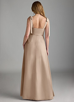 Azazie Lizet Bridesmaid Dresses Taupe A-Line Sweetheart Neckline Chiffon Dress image2