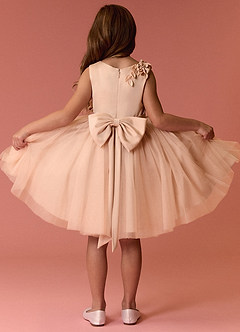 Barbie ♥ Azazie Robe Demoiselle D'honneur Fillette Robe Trapèze en Tulle Arc Rose Perle image7