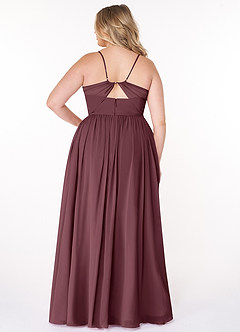 Azazie Cora Bridesmaid Dresses Sangria A-Line Pleated Chiffon Dress image13