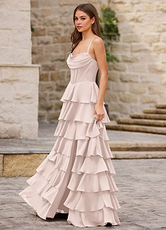 Rhythm Powder Pink Ruffled A-line Prom Dress image5