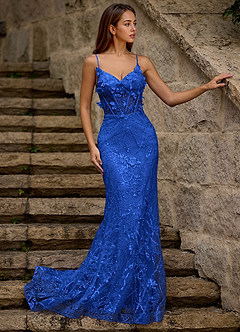 Blazing Azul Real Vestido de fiesta con purpurina image5