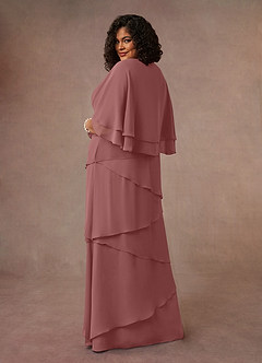 Azazie OHara Mother of the Bride Dresses Desert Rose A-Line V-Neck Chiffon Dress image11