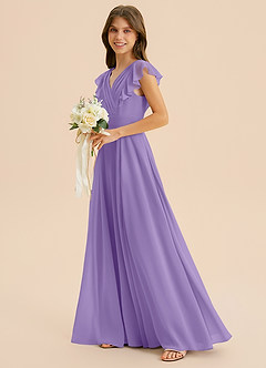 Azazie Anysa Junior Robe Trapèze en Mousseline de soie Rayé Tahiti image6