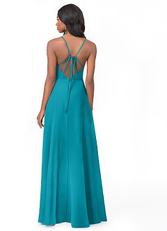 Azazie Everleigh Bridesmaid Dresses Jade A-Line Sweetheart Pleated Chiffon Dress image2