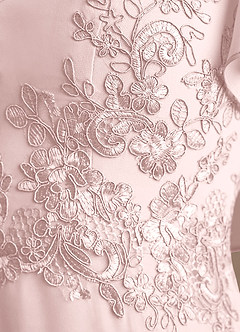 Azazie Frieda vestidos de madre de la novia Vestido Rosa Rubor de Gasa de Corte en A con Aplique image6