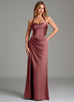 Azazie Serenity Brautjungfernkleider Meerjungfrau-Linie Herzausschnitt Stretch-Satin Kleid Amethyst image1