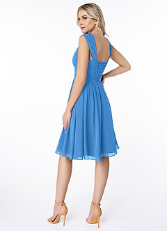 Azazie Angie Bridesmaid Dresses Blue Jay A-Line Corset Chiffon Dress image5