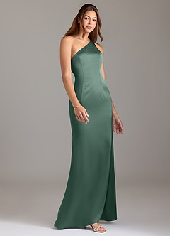 Azazie Arleth Jurken voor bruidsmeisjes Jurk van Stretch Satijn met A-Lijn One-Shoulder Eucalyptus image4