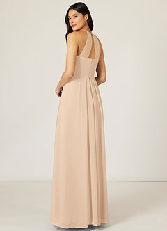 Azazie Sarah Final Sale Sand Empire Pleated Chiffon Dress image5