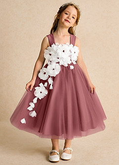 Azazie Dovey Abiti da Ragazza di Fiori Abito Principessa in Tulle Fiocco Ametista image2