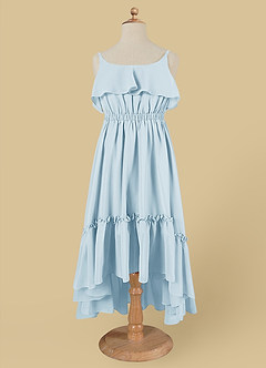 Azazie Karmen Flower Girl Dresses Sky Blue A-Line Ruched Chiffon Dress image6