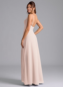 Azazie Sarella Bridesmaid Dresses Rose Petal A-Line with Pockets Chiffon Dress image5