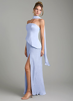 Azazie Tierney Bridesmaid Dresses Ice A-Line Strapless Chiffon Convertible Dress image8