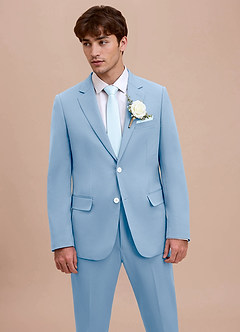 front Ethan Sky Blue Refined Weave Performance Suit Jacket