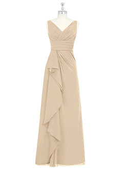 Azazie Julianna Bridesmaid Dresses Champagne A-Line Chiffon Dress image6