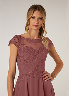 Azazie Shonda Mother of the Bride Dresses Desert Rose Lace Chiffon Dress image6
