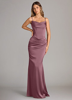 Azazie Sorrel Bridesmaid Dresses Amethyst Mermaid Strapless Stretch Satin Convertible Dress image6