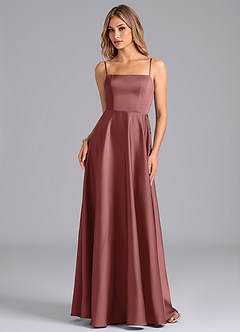 Azazie Elita Brautjungfernkleider A-Linie Plissee Stretch-Satin Kleid Amethyst image6