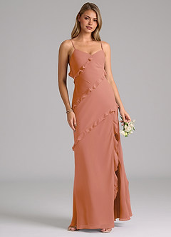 Azazie Nancie Bridesmaid Dresses MAI TAI Mermaid Ruched Chiffon Dress image4