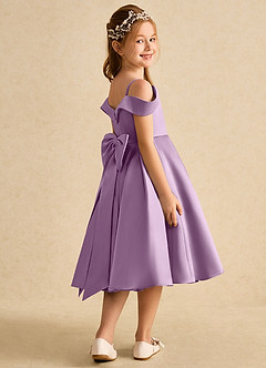 Azazie Favia Final Sale Wisteria A-Line Off the Shoulder Matte Satin Dress image3