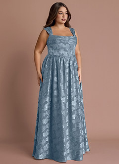 Hazel Dusty Blue Pleated Maxi Dress image12