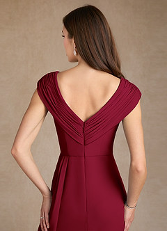 Azazie Bronson Mother of the Bride Dresses Burgundy A-Line Pleated Chiffon Dress image6