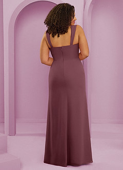 Barbie ♥ Azazie Jurken voor bruidsmeisjes Jurk van Chiffon met Zeemeermin Geplooid Sangria image7