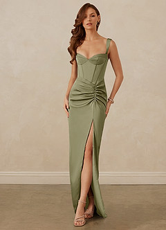 Christian Siriano Bridal for Azazie 1017 Bridesmaid Dresses Pistachio Sheath Sweetheart Neckline Stretch Satin Dress image1