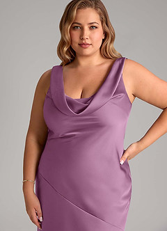 Azazie Rylina Bridesmaid Dresses Wisteria Mermaid Stretch Satin Dress image11