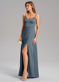 Azazie Talina Brautjungfernkleider A-Linie Stretch-Satin Kleid Zwielichtviolett image4
