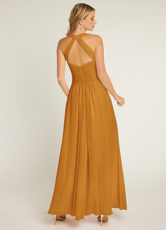 Azazie Claudia Bridesmaid Dresses Butterscotch A-Line Sweetheart Neckline Chiffon Dress image3