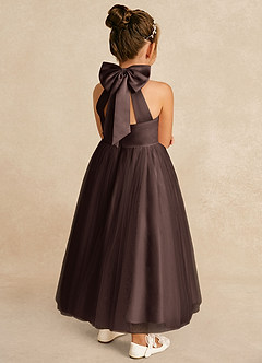 Azazie Bev Flower Girl Dresses Ganache A-Line Convertible Tulle Dress image6