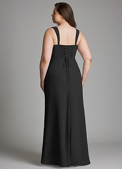 Azazie Agustina Bridesmaid Dresses Black Mermaid Corset Chiffon Dress image9