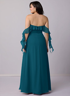 Barbie ♥ Azazie Bridesmaid Dresses Ink Blue A-Line Off the Shoulder Chiffon Convertible Dress image9