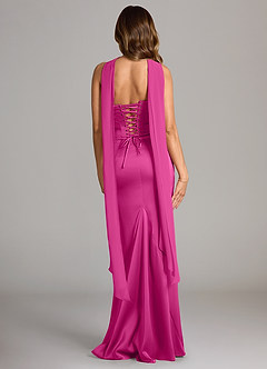 Azazie Sorrel Bridesmaid Dresses Fuchsia Mermaid Strapless Stretch Satin Convertible Dress image2