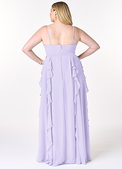 Azazie Peyton Bridesmaid Dresses Lilac A-Line Ruched Chiffon Dress image8