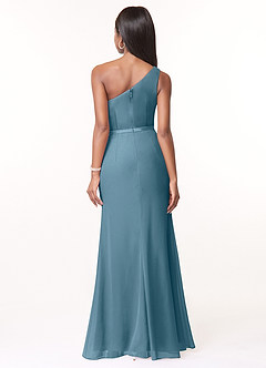 Azazie Liza Jurken voor bruidsmeisjes Jurk van Chiffon met Zeemeermin One-Shoulder Bermuda image2