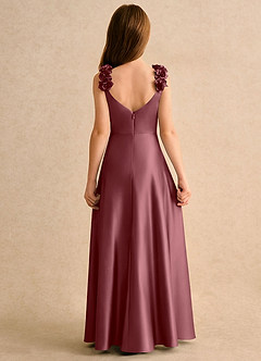 Azazie Rosita Girls Formal Flower Girl Klänningar Klä A-Line i Stretch Satin Plisserad image5