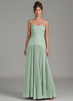 Azazie Yuliana Bridesmaid Dresses Agave A-Line Strapless Chiffon Dress image4